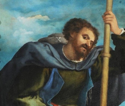 San Rocco, particolare del viso - Lorenzo Lotto