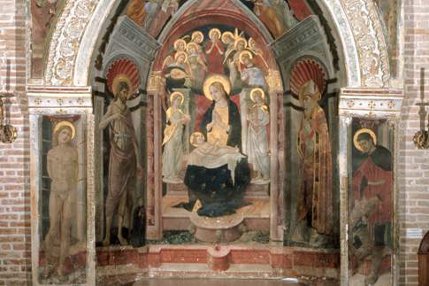 Particolare della cappella affrescata da Lorenzo d'Alessandro