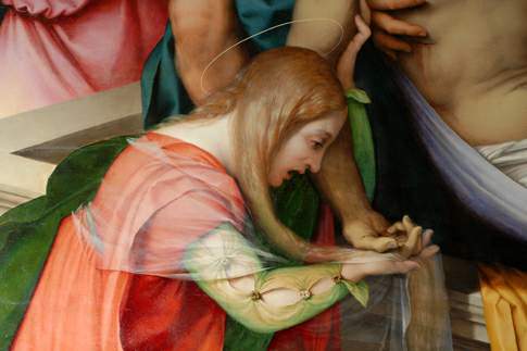 Deposizione, particolare con Santa Maria Maddalena - Lorenzo Lotto