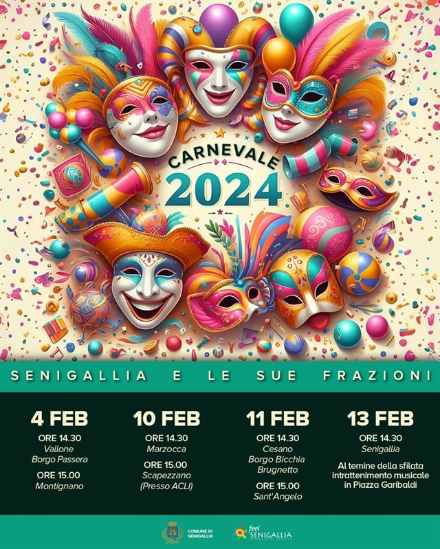 Carnevale 2024 a Senigallia e le sue frazioni