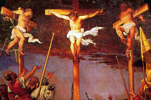 Particolare della Crocifissione di Lorenzo Lotto